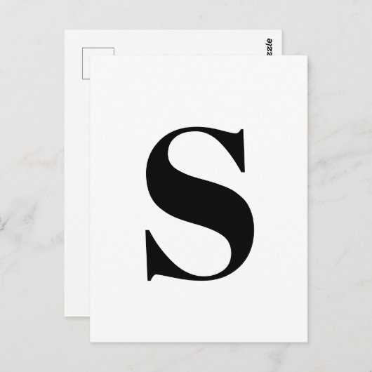 Modernes Schreiben | Minimalistische Alphabet-Init Postkarte (Vorne/Hinten)