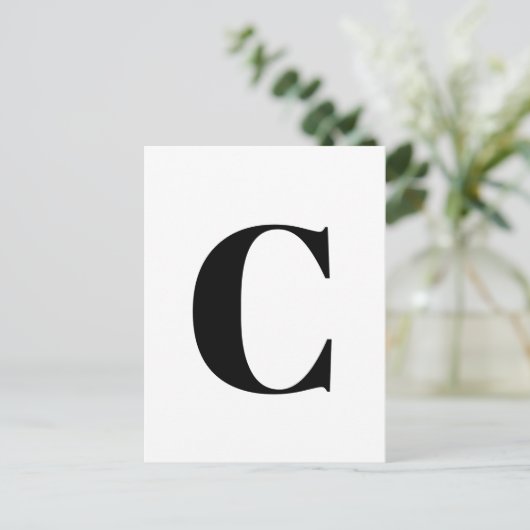 Modernes Schreiben | Minimalistische Alphabet-Init Postkarte (Stehend Vorderseite)