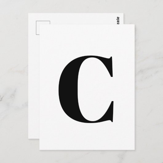 Modernes Schreiben | Minimalistische Alphabet-Init Postkarte (Vorne/Hinten)