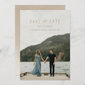 Modernes Schreiben Save the Date Taupe (Vorne/Hinten)