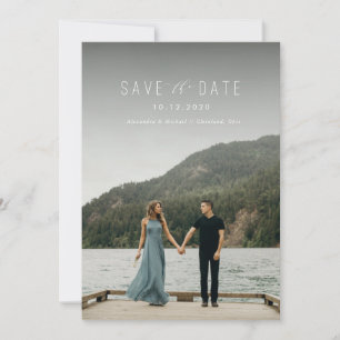 Modernes Schreiben Save the Date Weiß