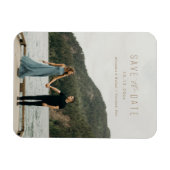 Modernes Schreiben Speichern Sie das Datum Magnet  (Horizontal)