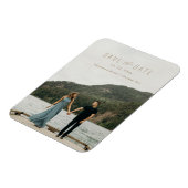 Modernes Schreiben Speichern Sie das Datum Magnet  (Linke Seite)