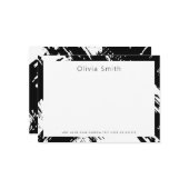 Modernes Schreibgerät mit schwarzen, unordentliche Mitteilungskarte (Vorderseite/Rückseite Beispiel)