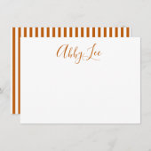 Modernes Schreibgerät und Stripe Stationery Dankeskarte (Vorne/Hinten)