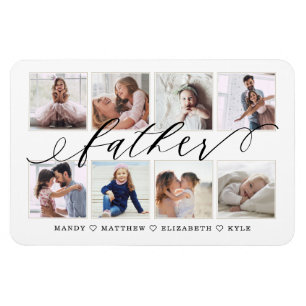 Modernes Schreibgeschenk für Vater-Fotocollage Magnet