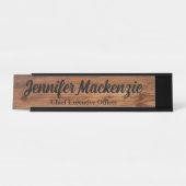 Modernes Schreibtisch Name Plate Holz Grain Rustik Schreibtischnamensplakette (Vorderseite )