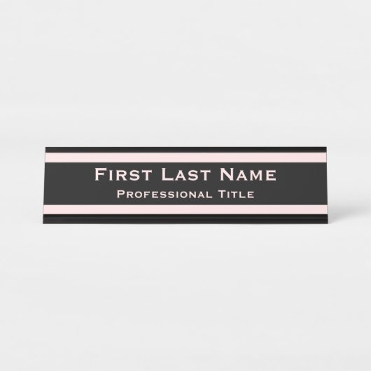 Modernes Schreibtisch Name Plate Light Pink Schreibtischnamensplakette (Vorderseite )