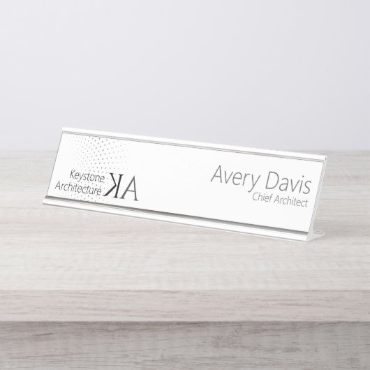 Modernes Schreibtisch "Namplate" für Minimalistisc Schreibtischnamensplakette (Vorderseite )