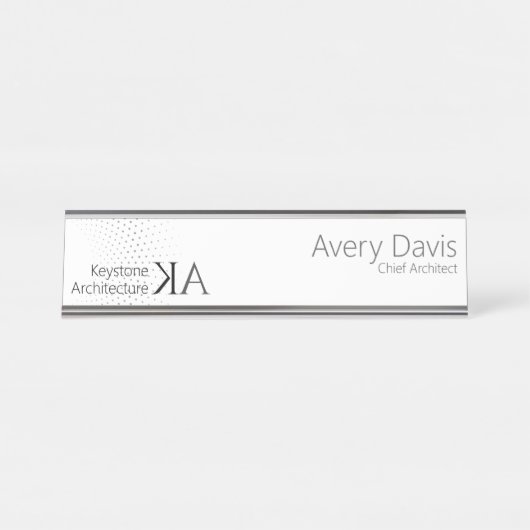 Modernes Schreibtisch "Namplate" für Minimalistisc Schreibtischnamensplakette (Vorderseite )