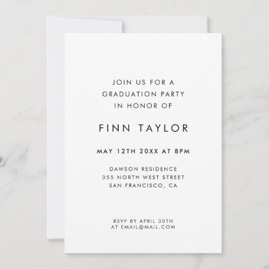 Modernes Schriftart Abschluss Foto Ankündigung (Rückseite)