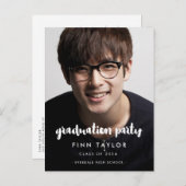 Modernes Schriftart Abschluss Foto Postkarte (Vorne/Hinten)