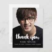 Modernes Schriftart Abschluss Foto Vielen Dank Postkarte (Vorne/Hinten)
