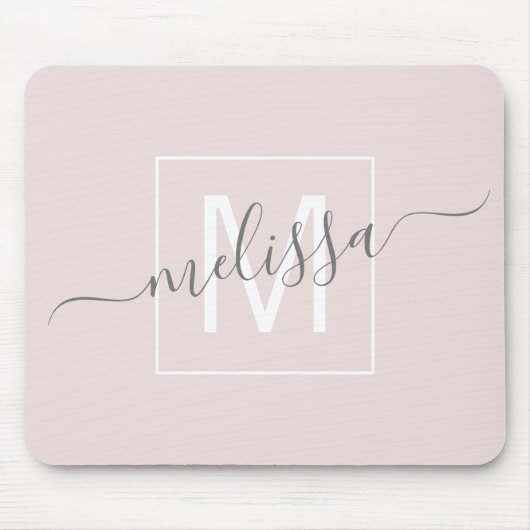 Modernes Schriftnamenmonogramm Mousepad (Vorne)