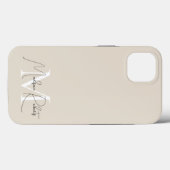 Modernes Schriftzeichen mit Monogramm, Beige Case-Mate iPhone Hülle (Rückseite (Horizontal))