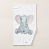 Modernes Schriftzeichen-Monogramm-süße Tier-Elefan Badhandtuch Set (Handtuch)