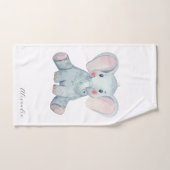 Modernes Schriftzeichen-Monogramm-süße Tier-Elefan Badhandtuch Set (Handtuch)