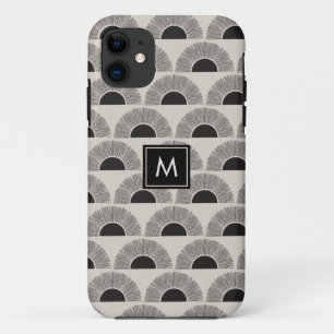 Modernes Schwarz/Beige Sunset Abstrakt Art Monogra Case-Mate iPhone Hülle