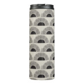 Modernes Schwarz/Beige Sunset Abstrakt Art Monogra Thermosbecher (Rückseite)