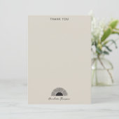 Modernes Schwarz & Beige Sunset Abstrakt Art Muste Dankeskarte (Stehend Vorderseite)