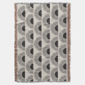 Modernes Schwarz & Beige Sunset Abstrakt Art Muste Decke (Vorderseite Vertikal)