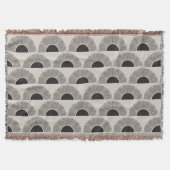 Modernes Schwarz & Beige Sunset Abstrakt Art Muste Decke (Vorderseite)