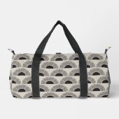 Modernes Schwarz & Beige Sunset Abstrakt Art Muste Duffle Bag (Vorderseite)