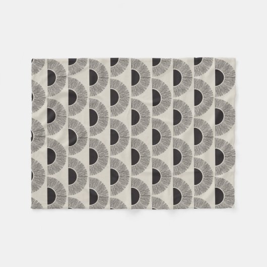 Modernes Schwarz & Beige Sunset Abstrakt Art Muste Fleecedecke (Vorderseite (Horizontal))