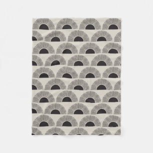 Modernes Schwarz & Beige Sunset Abstrakt Art Muste Fleecedecke