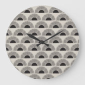Modernes Schwarz & Beige Sunset Abstrakt Art Muste Große Wanduhr (Vorderseite)