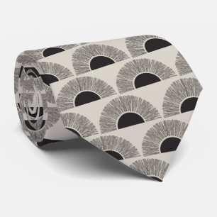 Modernes Schwarz & Beige Sunset Abstrakt Art Muste Krawatte