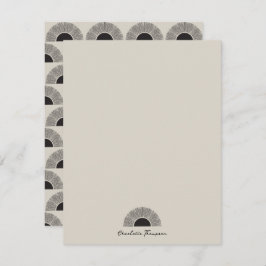 Modernes Schwarz & Beige Sunset Abstrakt Art Muste Mitteilungskarte