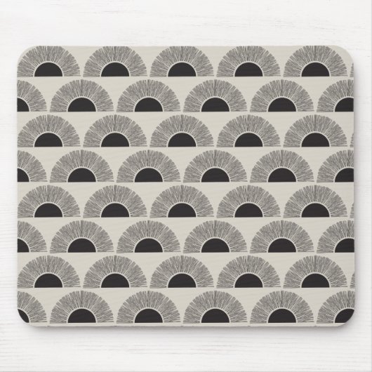 Modernes Schwarz & Beige Sunset Abstrakt Art Muste Mousepad (Vorne)
