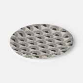 Modernes Schwarz & Beige Sunset Abstrakt Art Muste Pappteller (Schrägansicht)