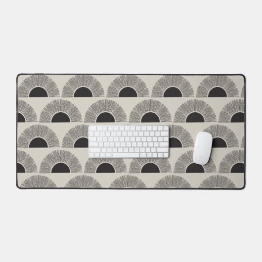 Modernes Schwarz & Beige Sunset Abstrakt Art Muste Schreibtischunterlage (Tastatur & Maus)