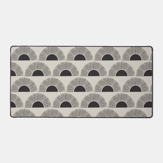 Modernes Schwarz & Beige Sunset Abstrakt Art Muste Schreibtischunterlage (Vorderseite)