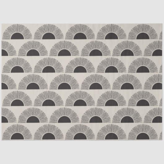 Modernes Schwarz & Beige Sunset Abstrakt Art Muste Seidenpapier (Vorderseite)