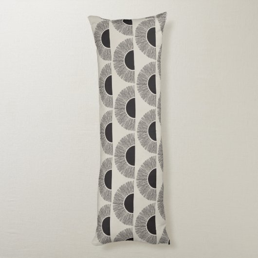 Modernes Schwarz & Beige Sunset Abstrakt Art Muste Seitenschläferkissen (Rückseite (Vertikal))