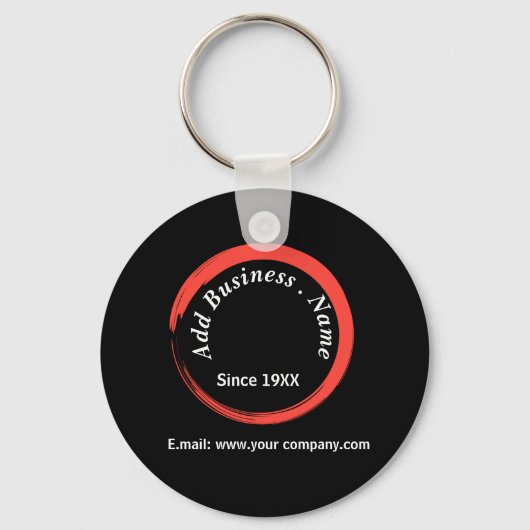 Modernes Schwarz Beruflich Schlüsselanhänger (Vorderseite)