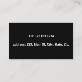 Modernes Schwarz Beruflich Visitenkarte (Rückseite)