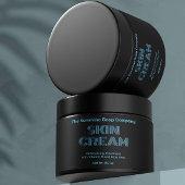 Modernes, schwarz-blau-graues Texcosmetics-Marke Wasserflaschenetikett