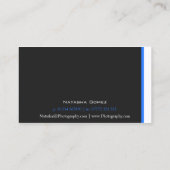 Modernes Schwarz, Blau und Weiß Streifen - Visiten Visitenkarte (Rückseite)