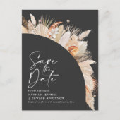 Modernes, schwarz-botanisches, elegantes Pampasgra Ankündigungspostkarte (Vorderseite)