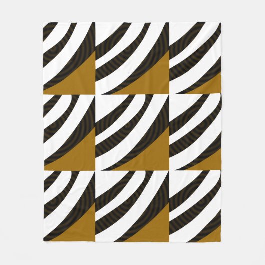 Modernes, schwarz-braunes Muster Fleecedecke (Vorderseite)