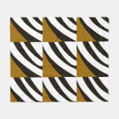 Modernes, schwarz-braunes Muster Fleecedecke (Vorderseite (Horizontal))