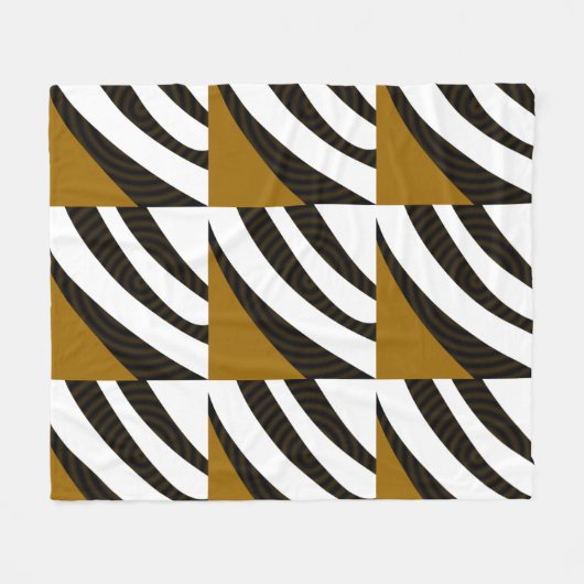Modernes, schwarz-braunes Muster Fleecedecke (Vorderseite (Horizontal))