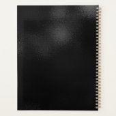 Modernes Schwarz-Bürstenmetall-Monogramm Planer (Rückseite)