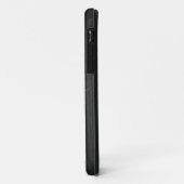 Modernes Schwarz-Bürstenmetall-Rose-Gold Monogramm Case-Mate iPhone Hülle (Hinten/Links)