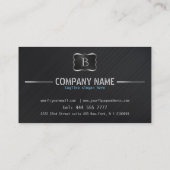 Modernes Schwarz-Bürstenmetall Visitenkarte (Rückseite)