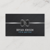 Modernes Schwarz-Bürstenmetall Visitenkarte (Vorderseite)